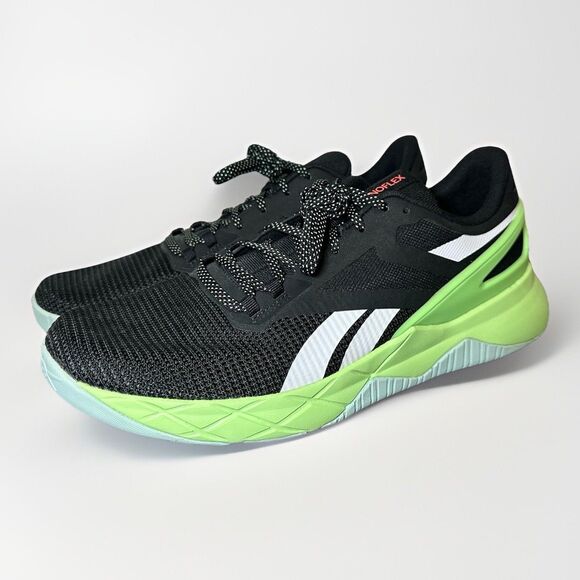 Reebok Nanoflex TR Black‎ Neon Mint Athletic Running Shoes Men's 11.5 - Picture 1 of 8